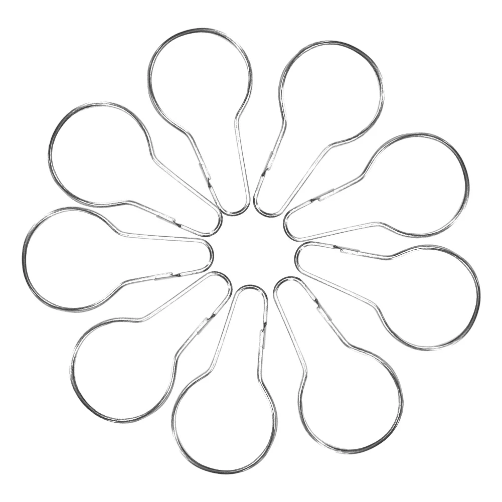 

60pcs Home Bathroom Hanger Practical Heavy Duty Shower Curtain Hook Hanging Clip Fixed Easy Install Bedroom Gourd Shape Metal