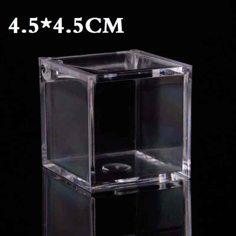 

12PCS Creative Transparent Plastic Candy Box Square Flip Cookies Snack Holder Chocolate Candy Cube Boxs Sweet Boxs For Party