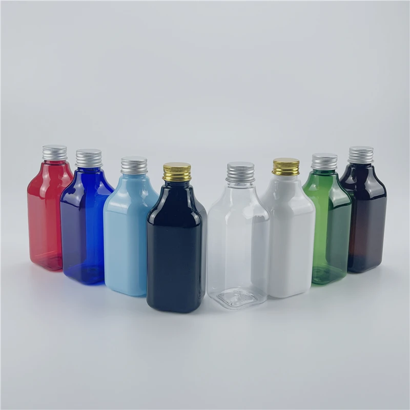 

Multicolor 200ML X 25 Empty Plastic Square Bottle With Aluminum Screw Cap Liquid Medicine Cosmetics Container PET Bottle Toner