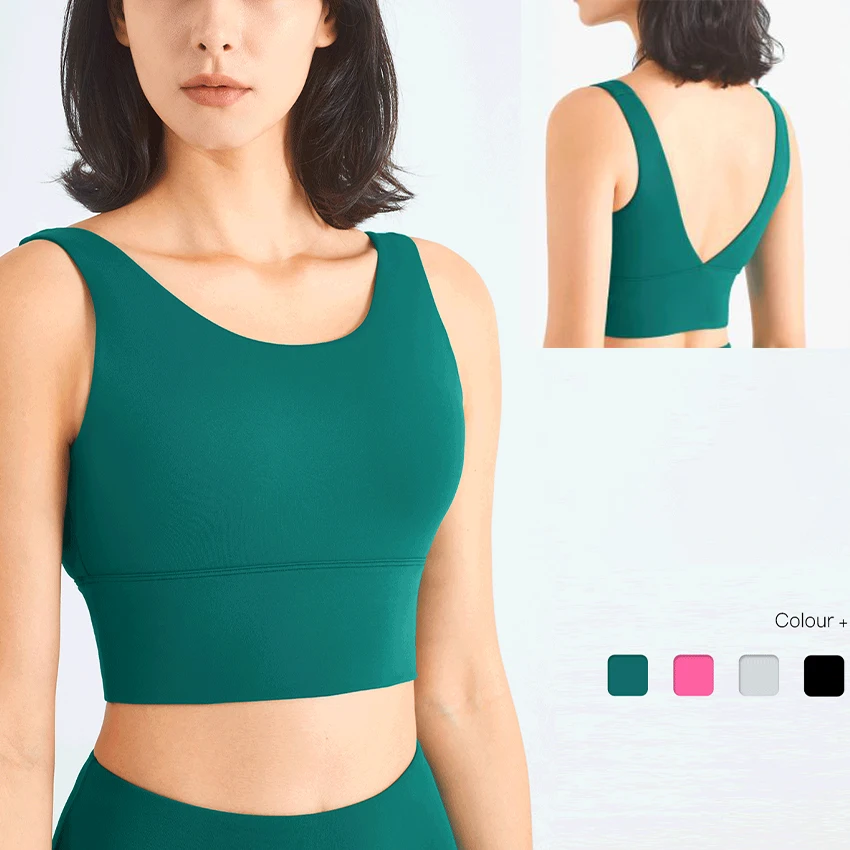 Женское нижнее белье для йоги мягкие кроп-топы с глубоким V-образным вырезом на
