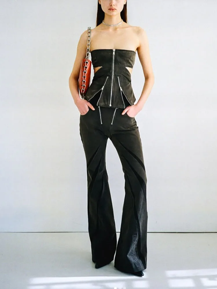 

Женские хлопковые джинсы с заниженной талией, на молнии