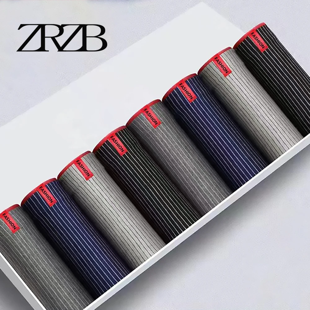 

Трусы-боксеры ZRZB мужские эластичные, Брендовое нижнее белье с объемным мешочком, влагопоглощающие шорты из молочного шелка, большие размеры
