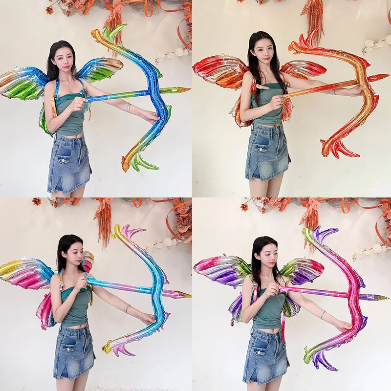 

Bow and Arrow Fairy Wings Balloons Color Elf Wings Bow And Arrow Baloons Princess Girls Happy Fairy Birthday Party Decor Balons