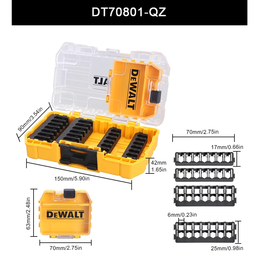 

DEWALT TSTAK Прочные ящики для хранения аксессуаров для электроинструментов
