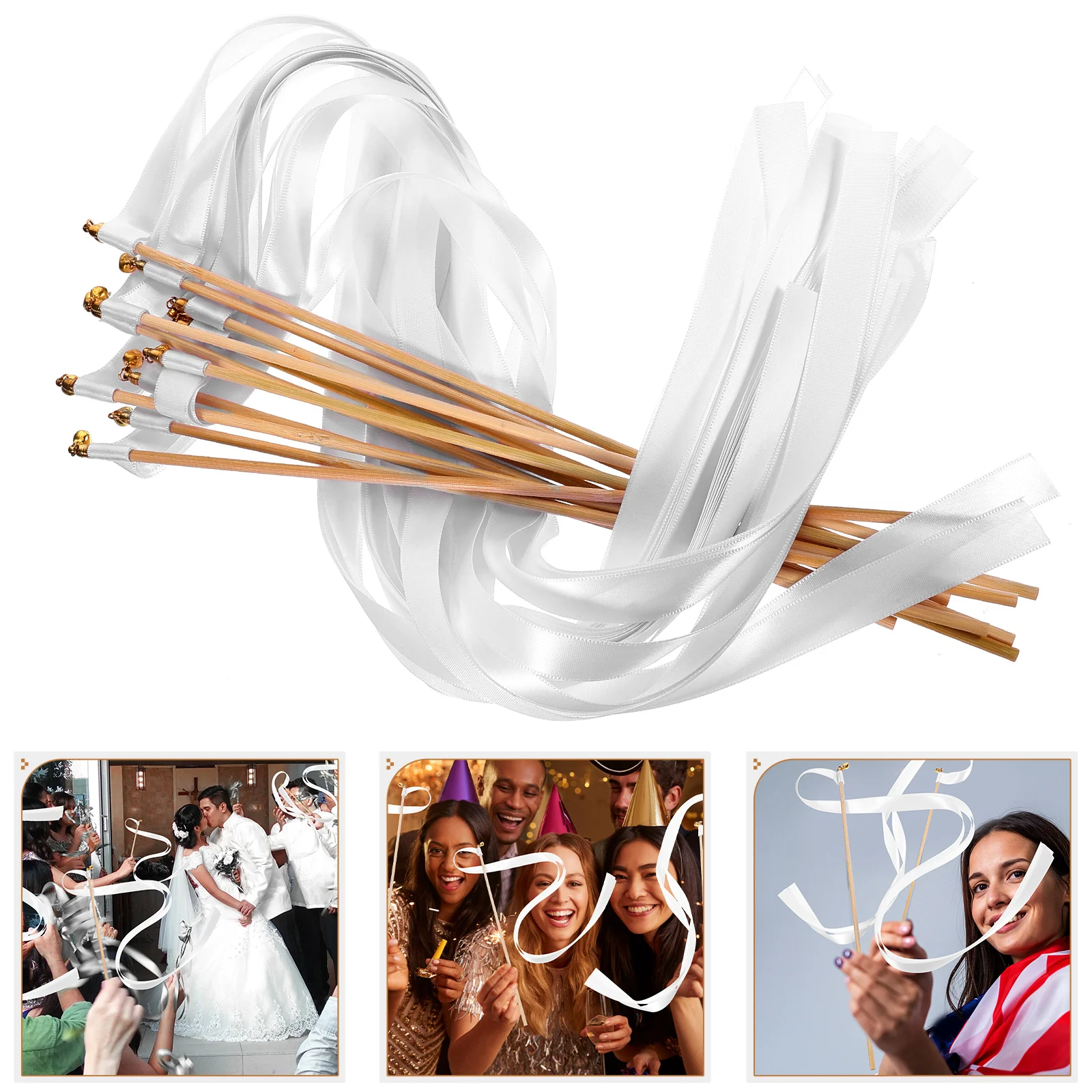 

Wedding Handheld Wand Decorative Ribbon Sticks Accessories Fairy Wands For Party Favors Ribbons