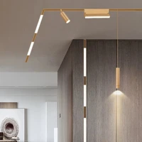 magnetic track light golden flexible ceiling creative lighting magnet rail system linear fixture home living room spotlights