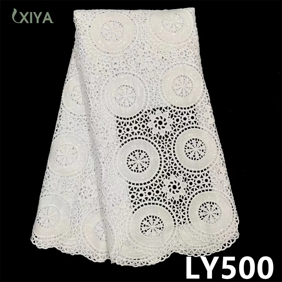 

XIYALACE Latest Design Milk Silk Laces Fabrics African Lace Fabric 2022 High Quality Pure White Nigerian Tissue Cord Lace LY500