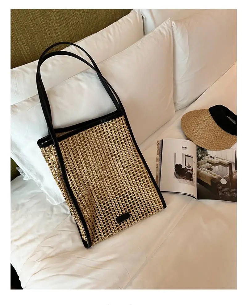 Новинка лета 2024 стильная плетеная Сумка из рафии Повседневная сумка для отпуска