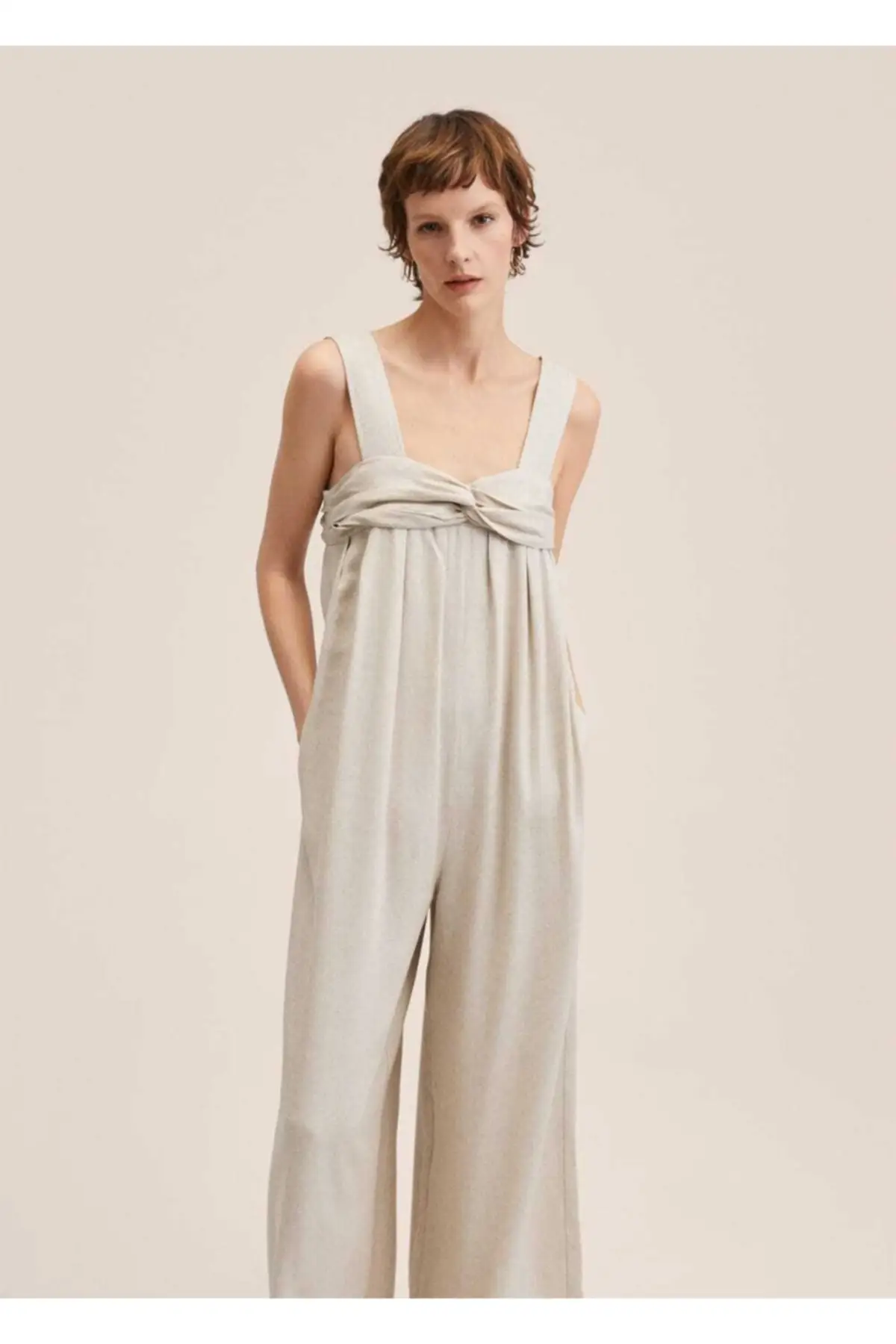 

Women's Overalls Bow Linen Jumpsuit Style Hot Casual Sleeveless Loose Baggy Trousers Jumpsuit Jumpsuit Jumpsuit Pants Romper Jumpsuit Jumpsuit