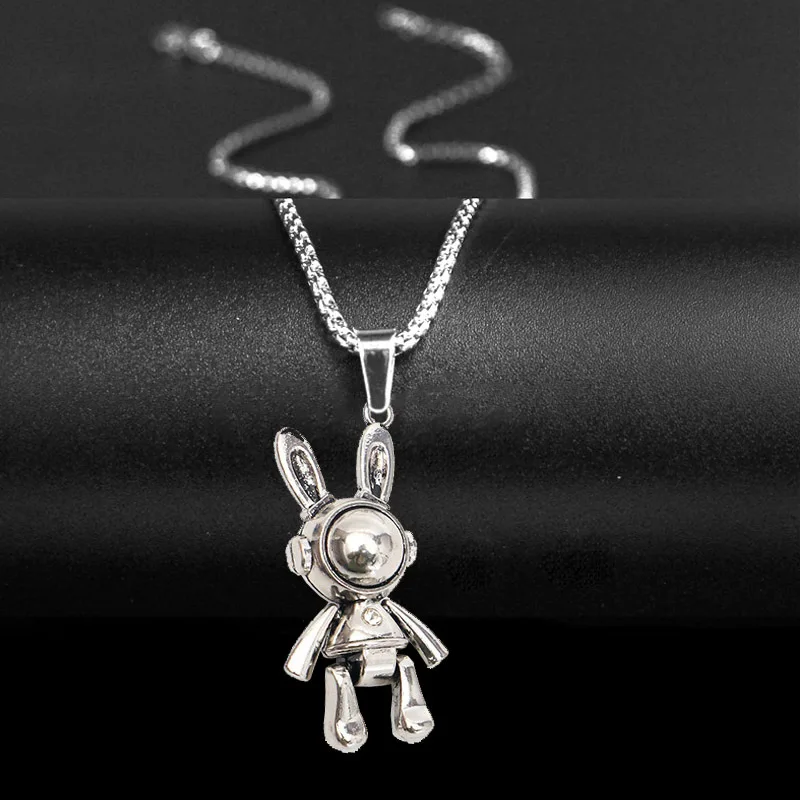 

Fashion Selling Mechanical Rabbit Necklace Women's Light Luxury Niche Fashion Trendy Men Hip-hop Long Sweater Chain Accessories