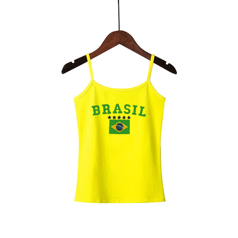 Кроп-Топ женский без рукавов корсет с надписью майка в бразильском стиле ретро