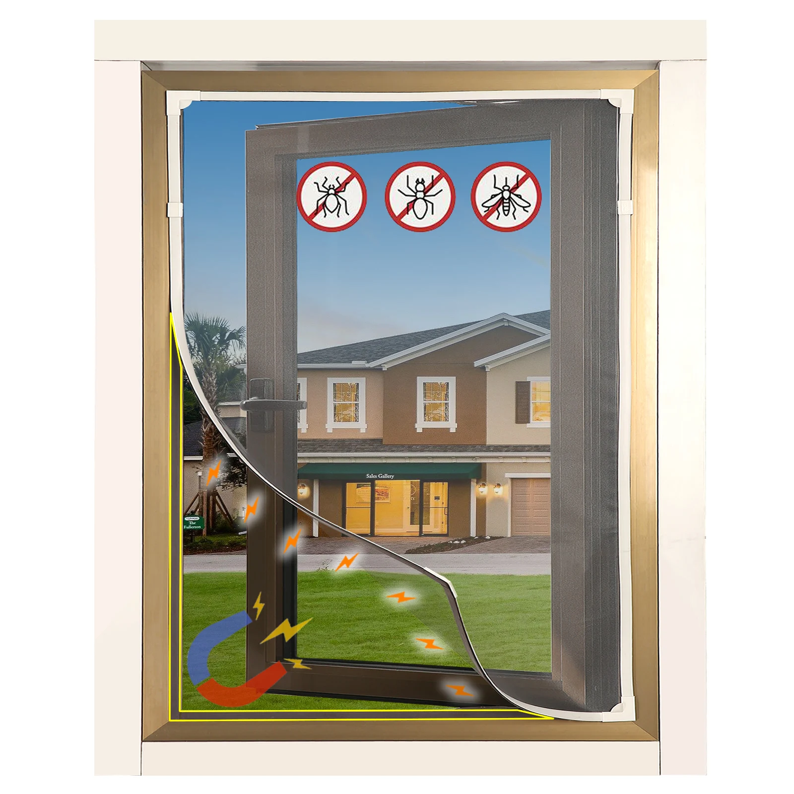 

Magnetic mosquito net for window mosquito net for window magnetic magnetic coilable window for window velux home and garden window