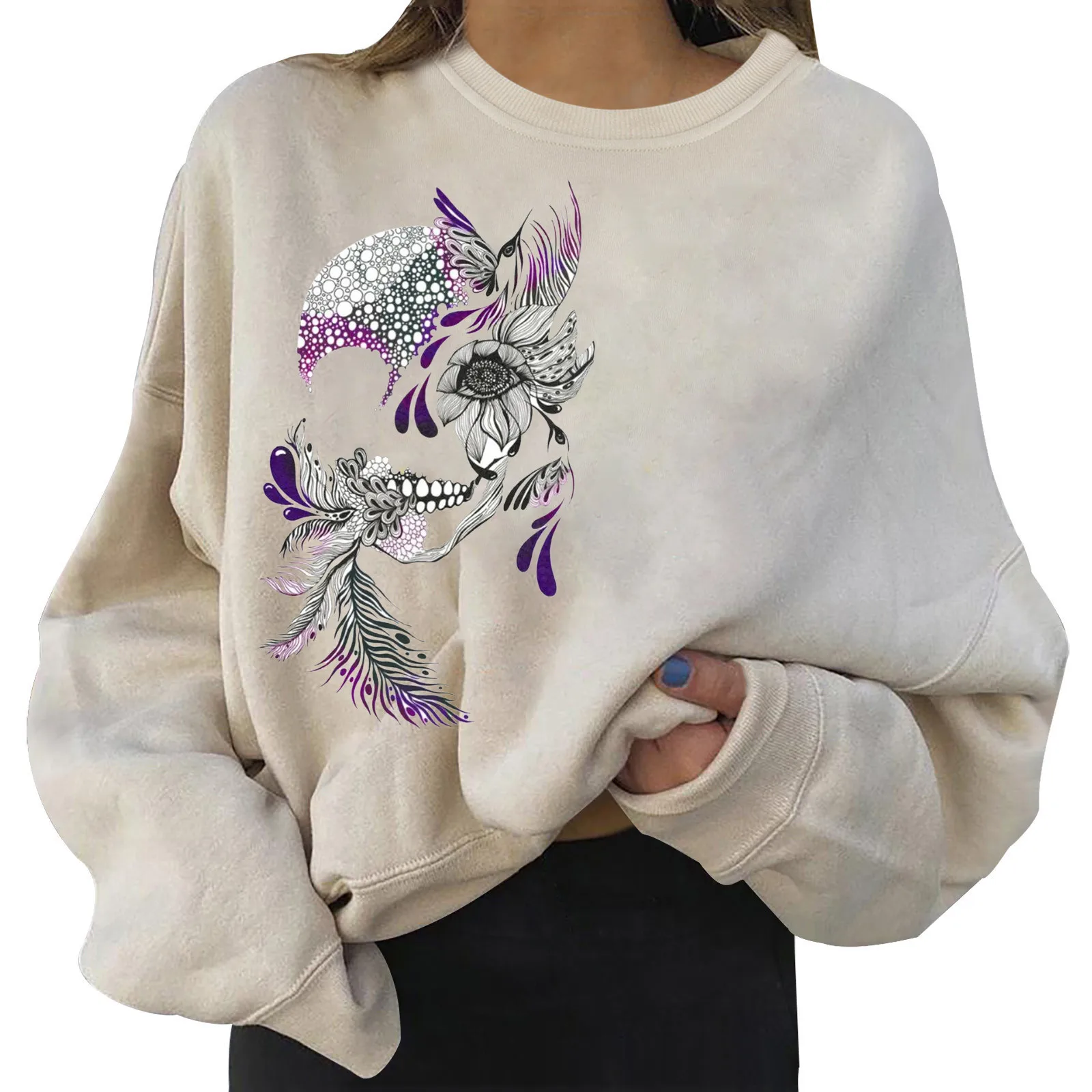 

Halloween Sweatshirts Women Y2k Skeleton Hoodies Gothic Black Oversized Pullover Fleece Hoodies Grunge Gothic Harajuku Moletom