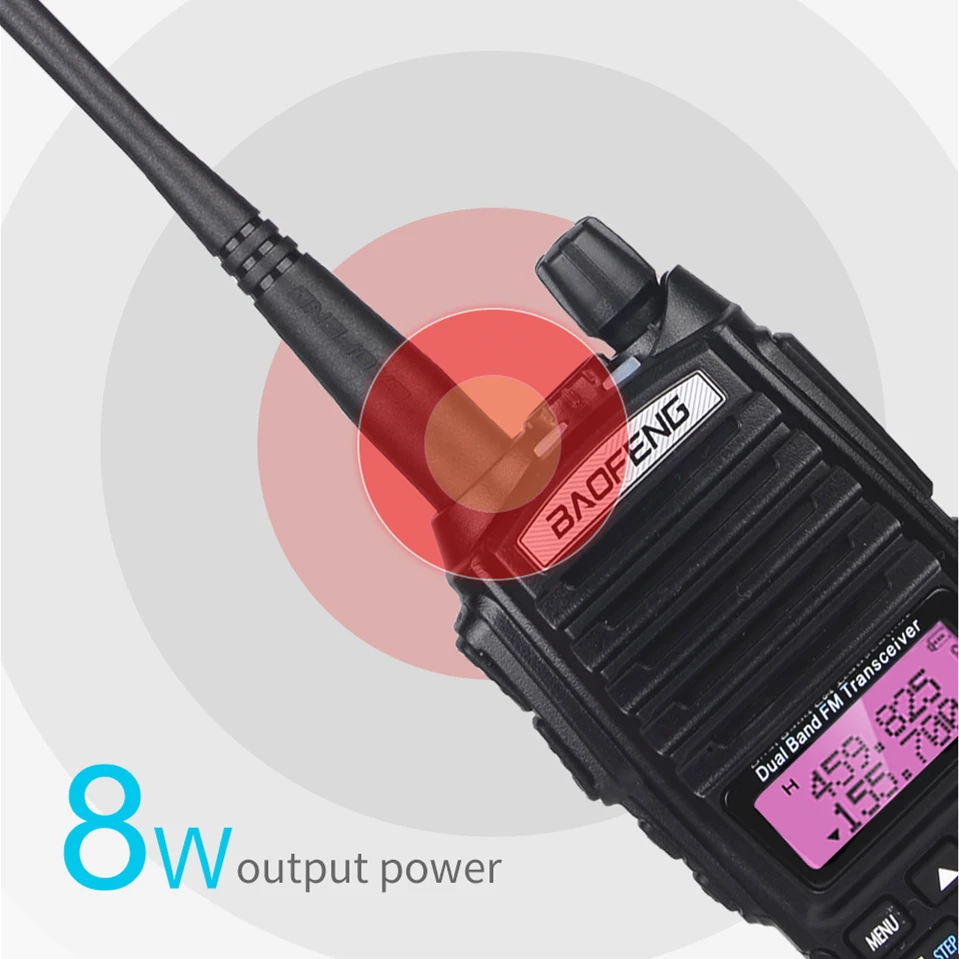 High 8W Baofeng UV-82 Walkie Talkie UV 82 Hunting Portable CB Ham Radio 10km Dual Band VHF UHF Transceiver UV82 Two Way Radio