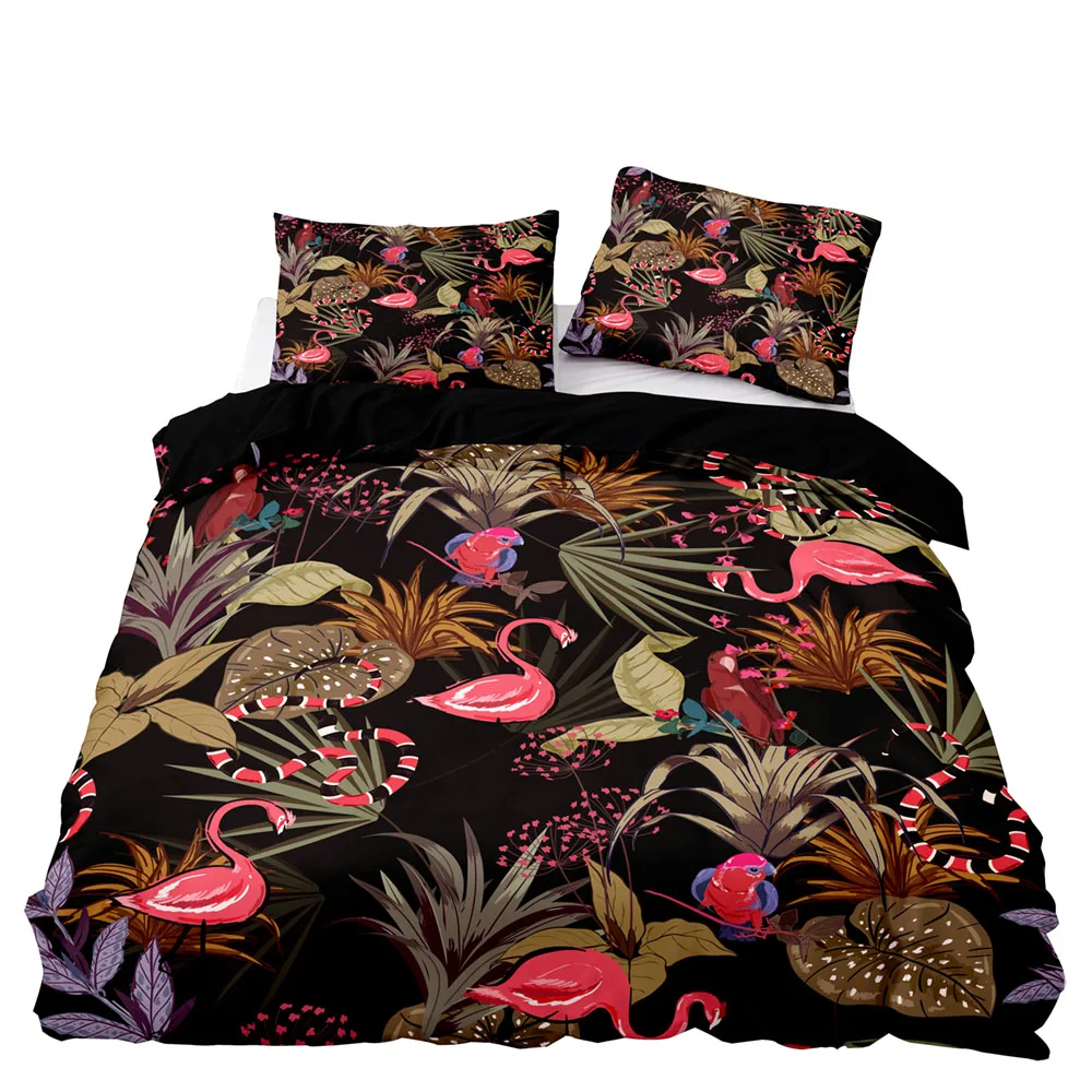 Комплект светлого и темного постельного белья простой в уходе пододеяльник с