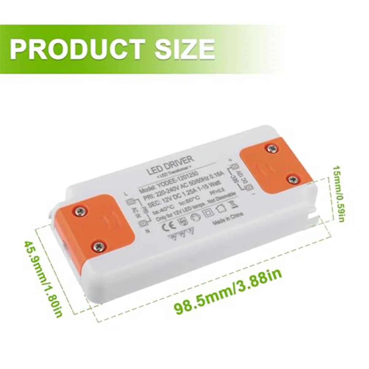 Светодиодный трансформатор 12 В 15 Вт светодиодный низкого напряжения бесшумный