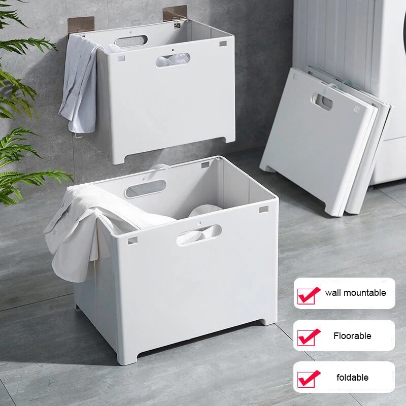 

Foldable Laundry Basket Punch-free Baby Bathroom Plastic Household Storage Bin Car Trash Can Portable Drive Bin Car Organizer