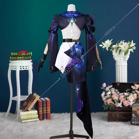 Honkai звезда рельс десять камней нефритовый костюм для косплея парик шляпа Униформа Нефритовая платформа Серьги Браслет перчатки аксессуары