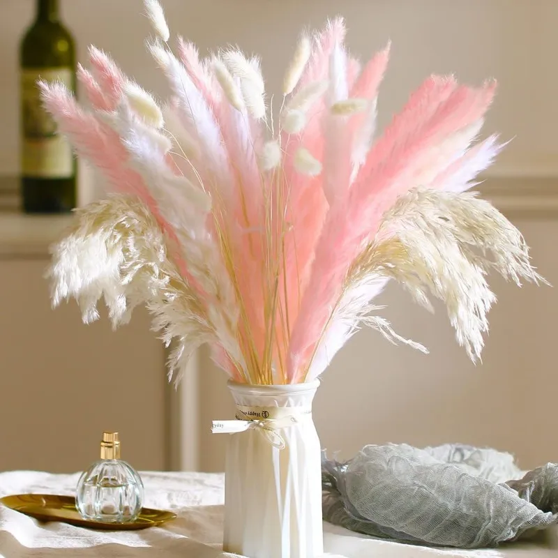 

82Pcs Fluffy Pampas Dried Flowers Bouquet Wedding Party Decoration Natural Bunny Rabbit Tail Grass Artifical Flower Home Decor