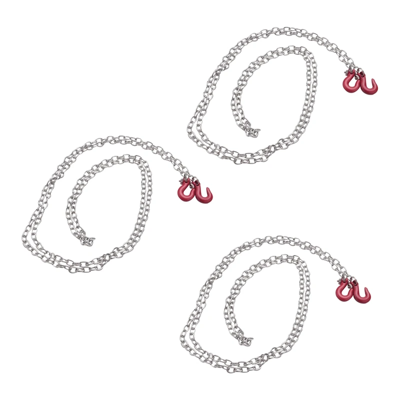 

3X Racing 1:10 RC Car Rock Crawler Accessory 85Cm Long Chain Hook Red + Silver