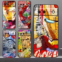 marvel iron man spiderman art phone case for google pixel 7 6 pro 6a 5a 5 4 4a xl 5g black shockproof silicone tpu cover