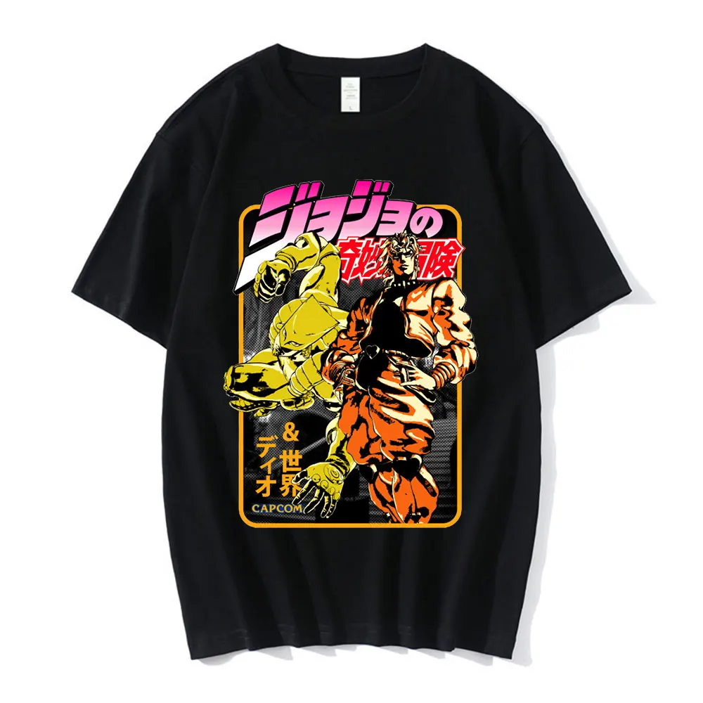 

Japanese Anime Jojo Bizarre Adventure T Shirt Men Summer Tops Funny Cartoon T-shirt Streetwear Fashion Unisex Graphic Tees Male