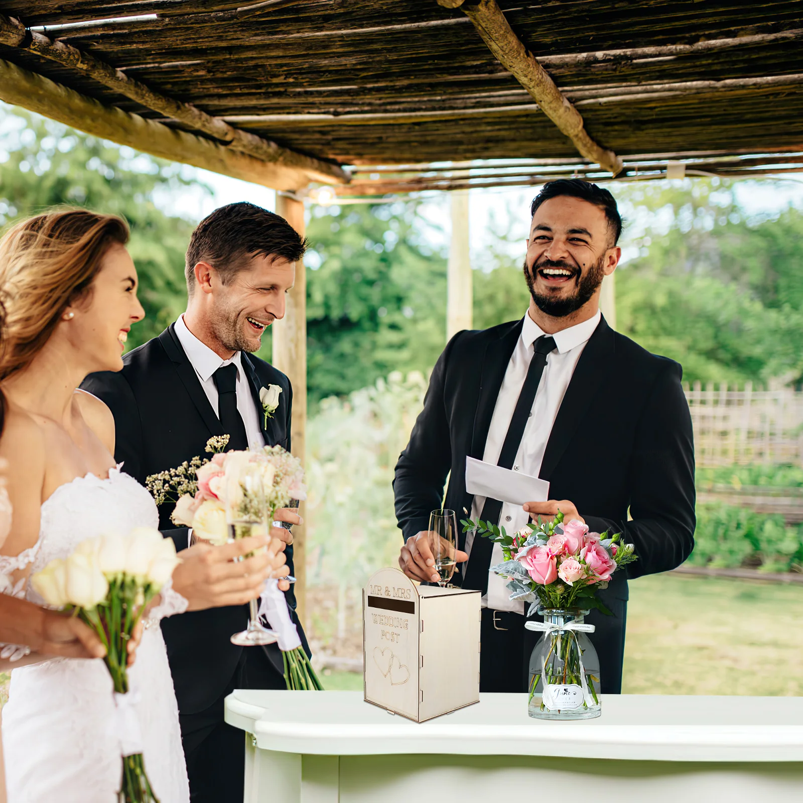 Свадебная деревянная почтовая коробка деревенский почтовый ящик Подарочный