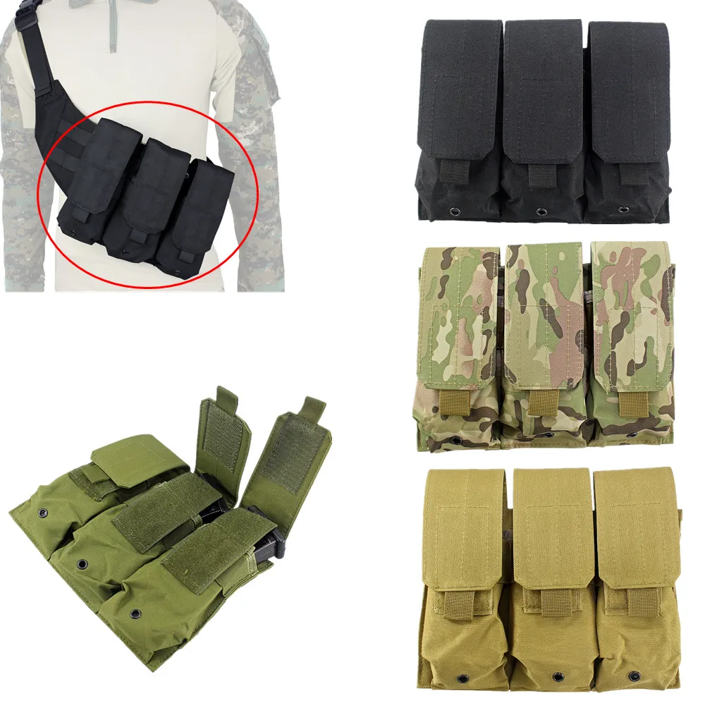 

Тактическая Сумка-кобура для магазина Molle, тройная сумка для Glock 17/19/23 Sig 226, Магнитная сумка, Охотничьи аксессуары