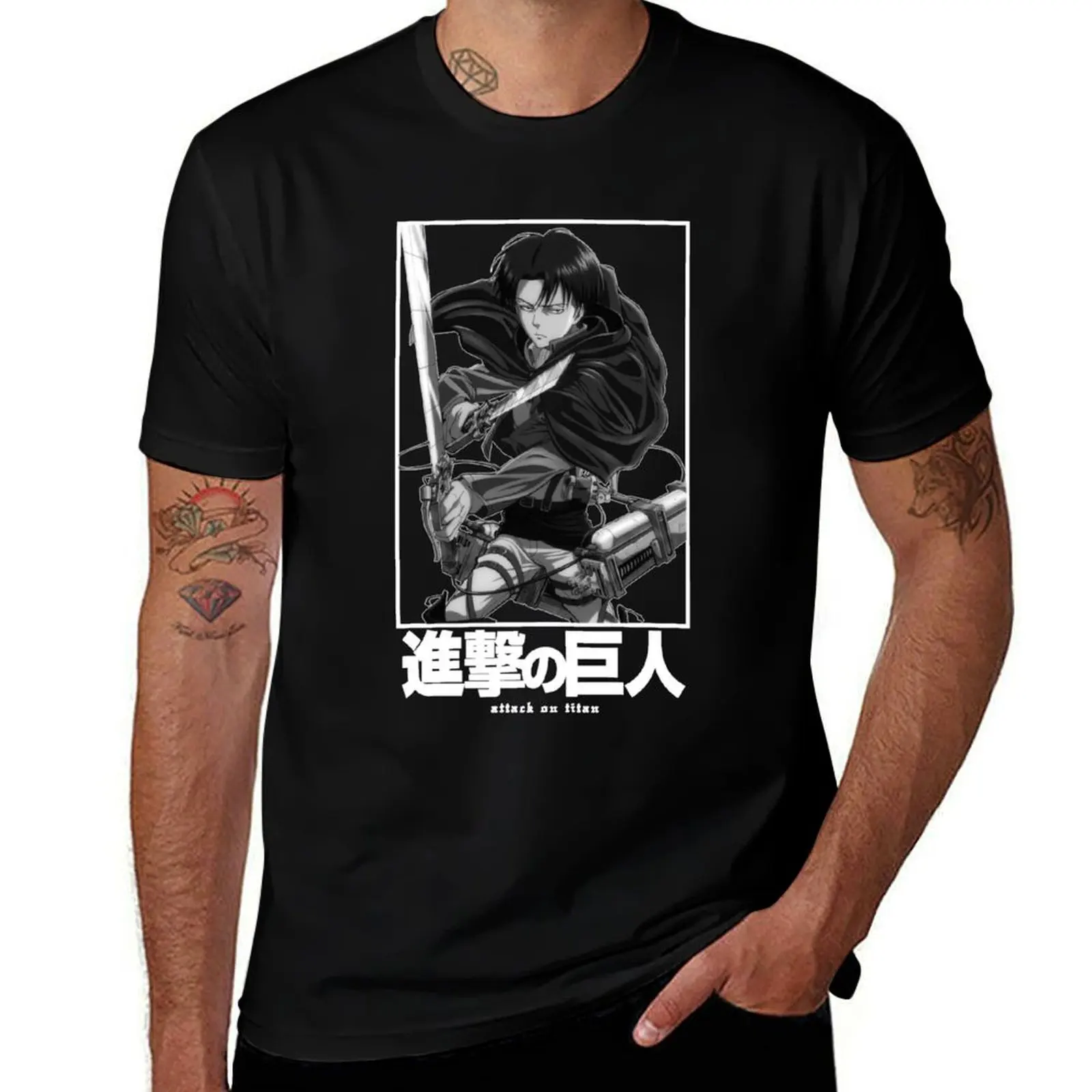 Забавная футболка Captain Levi Attack On Itan In White мужские футболки с аниме винтажные