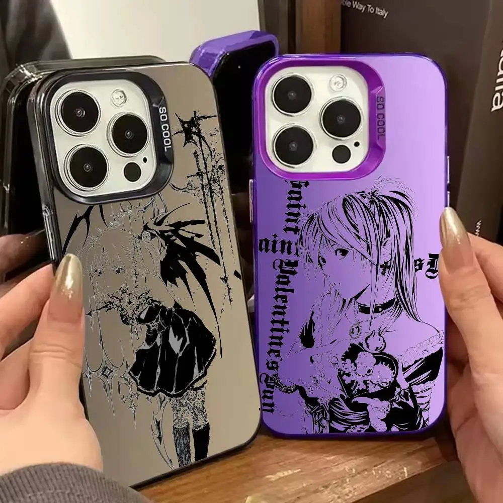 Фото Роскошный чехол Clmj Death Note Misa для телефона, цвет серебристый, для iPhone 17 16 15 14 13 12 11 Pro Max Plus №1