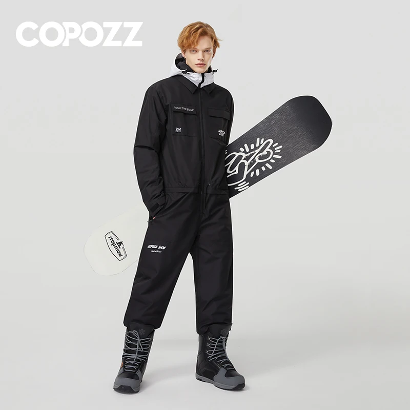 

COPOZZ Winter Ski Suit Men Women Waterproof Warm Ski Overalls Outdoor Sports Snowboard One Piece Ski Jumpsuit Skiing Clothing