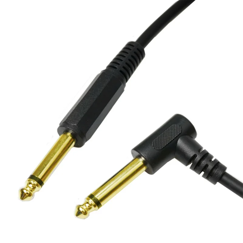 

6.35mm 1/4 inch 90 Degree Right Angle Jack Audio Mono Guitar Cable 1m