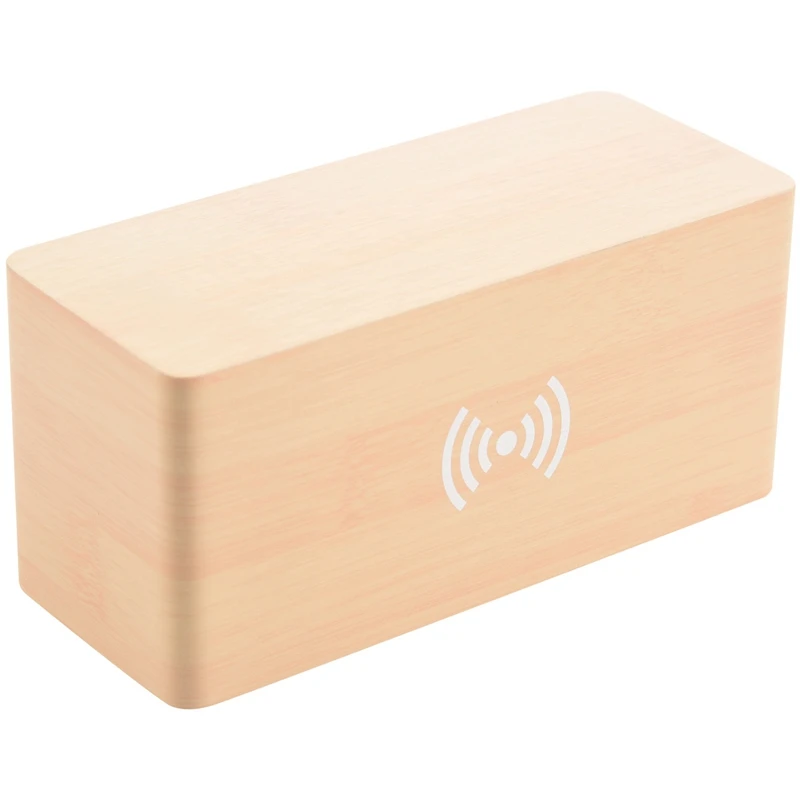 Деревянный Будильник с беспроводной зарядной подставкой Qi совместим Iphone Samsung