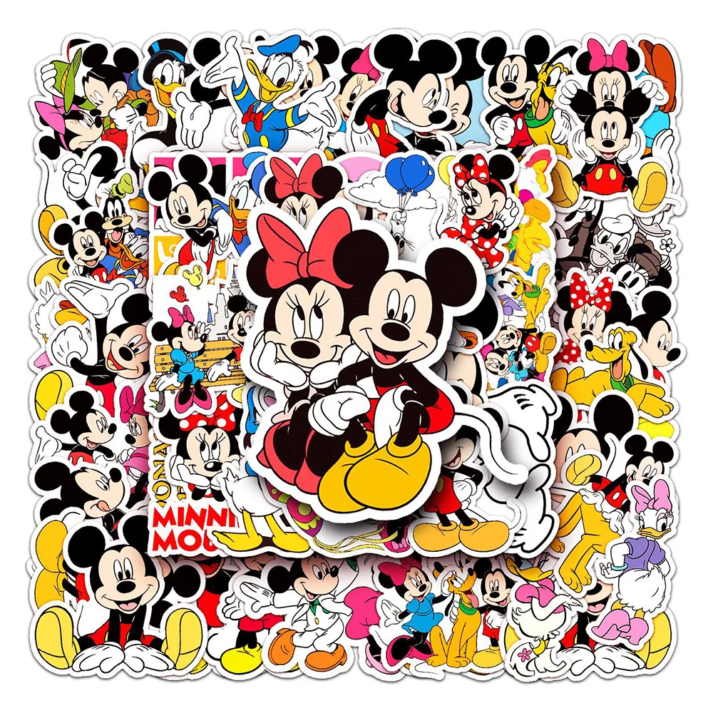 

10/30/50pcs Mickey Mouse Stickers Disney Cartoon DIY Guitar Skateboard Phone Water Bottle PVC Graffiti Kids Sticker Decals Pack