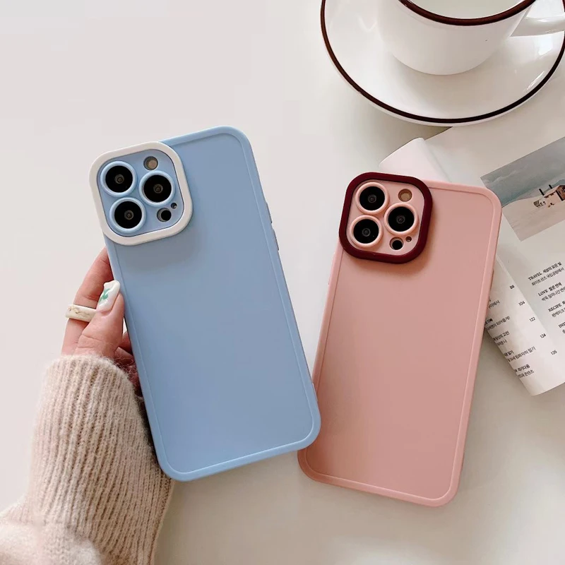 

Luxury Liquid Silicone Phone Case For iPhone 11 12 13 Pro Max Mini X XR 7 8 Plus SE 2 Soft Shockproof Full Lens Protection Cover