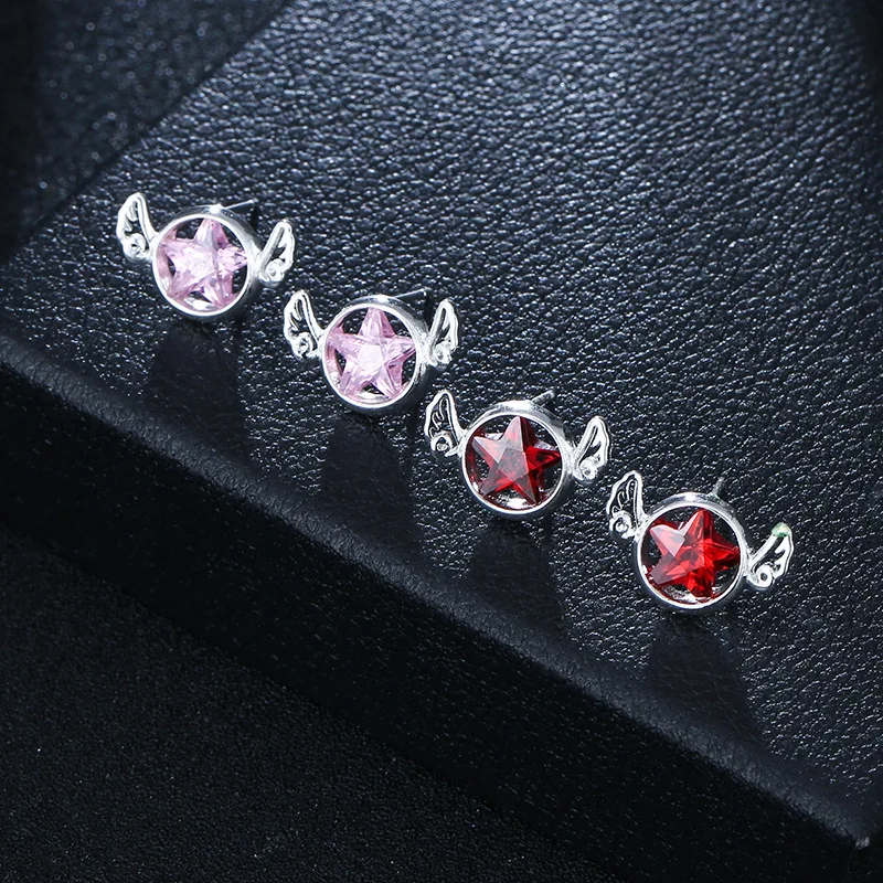 

Женские круглые пятиугольные серьги в форме крыла с высококачественным тройным цирконием класса А для друзей, популярные серьги на день ро...