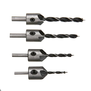 4 шт.компл. HSS 5 Флейта Зенковка сверло развертка набор винт деревообрабатывающий фаски инструмент 3-6 мм + 1 шт. гаечный ключ