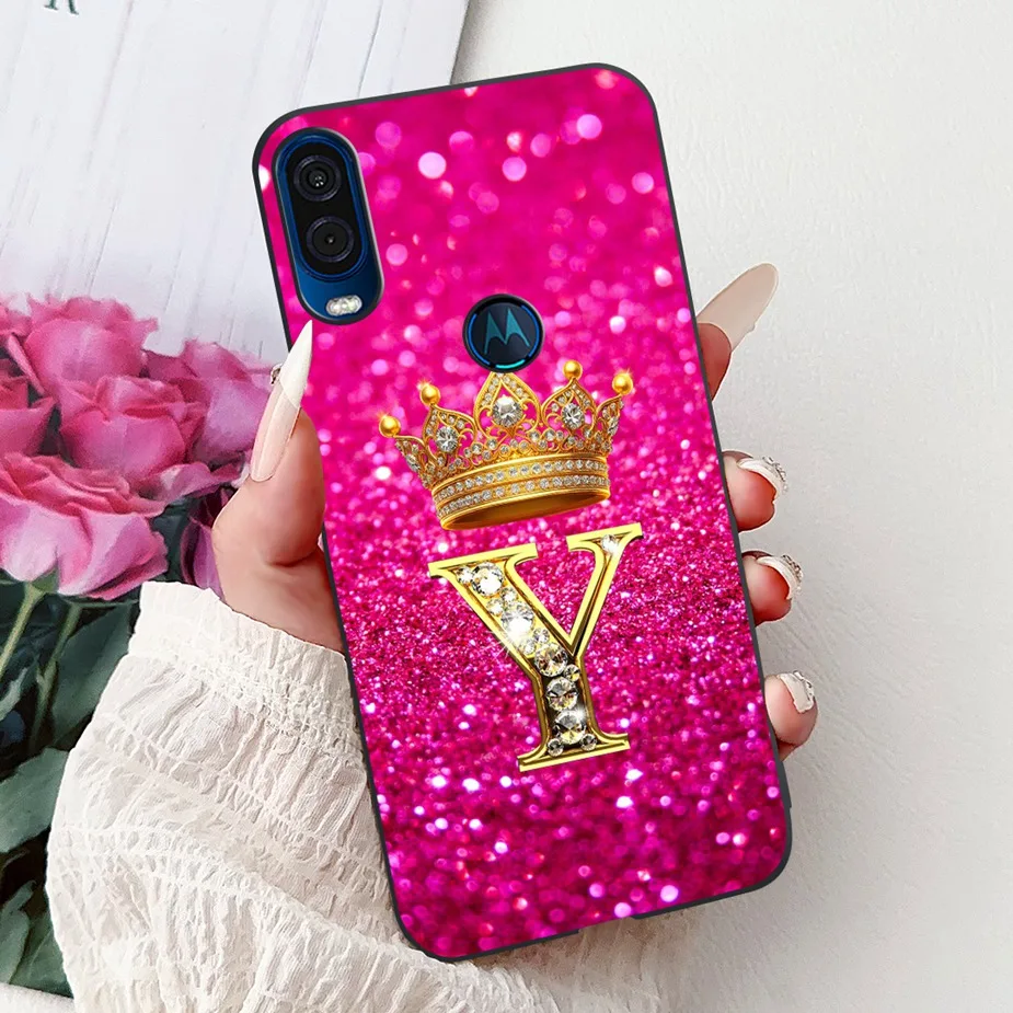 Фото Чехол для Motorola One Vision XT1970-1 XT1970-2, новый роскошный чехол с буквами короны, мягкий силиконовый чехол для телефона Moto One Vision Shell №2