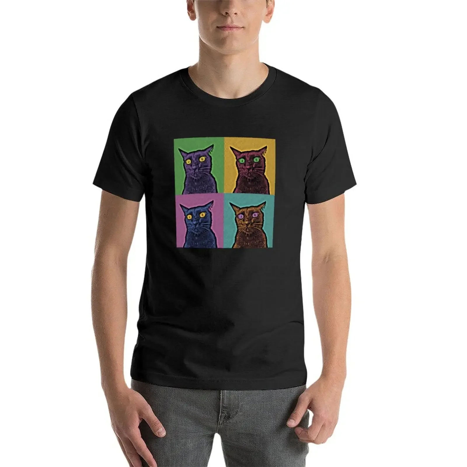 Футболка с надписью Andy Warhol Cat блузка футболки на заказ мужские