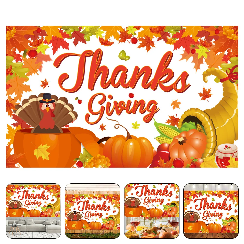 

Harvest Festival Hanging Banner Thanksgiving Day Banner Backdrop Decoration