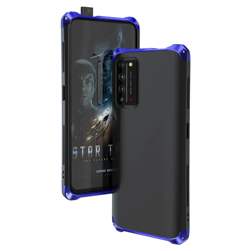 Luxury Shockproof Element Metal Phone Cases For Honor X10 Hin Hard Aluminium Alloy Hybrid Plastic Back Cover Case