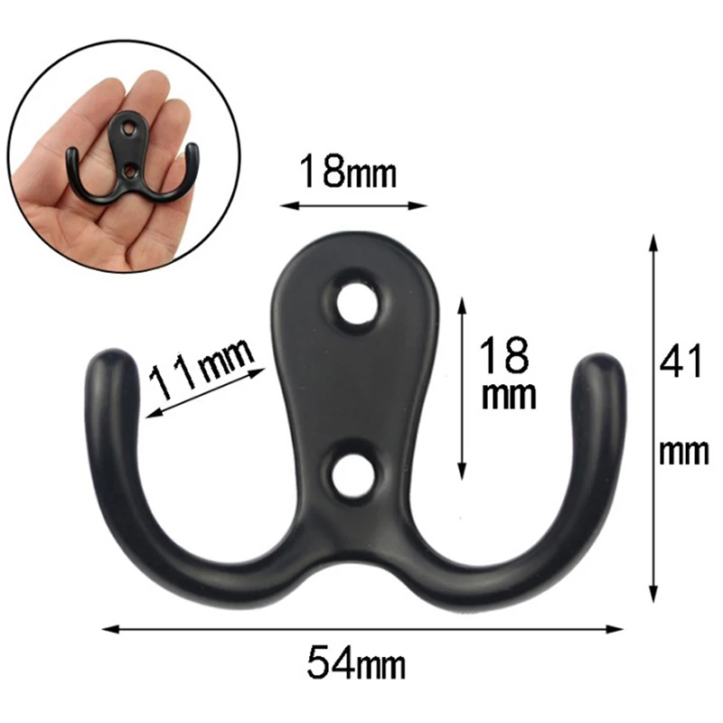 

1 шт. крючок для пальто из цинкового сплава, настенный крючок для одежды с 2 отверстиями, крючок для полотенец, вешалка для пальто, халата, пал...