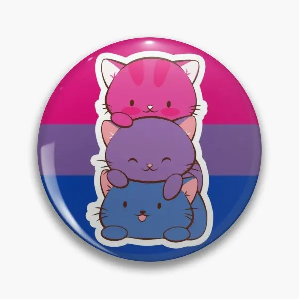

Bisexual Flag Lgbt Bi Pride Cute Kawaii Customizable Soft Button Pin Cute Lover Metal Clothes Lapel Pin Cartoon Gift Fashion