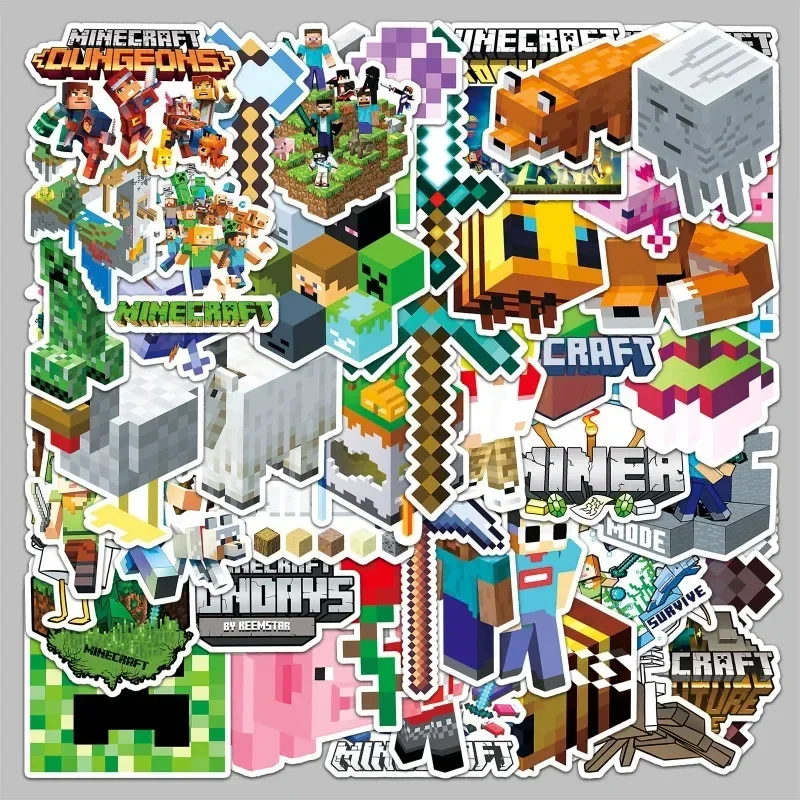50 шт. кавайные наклейки MineCraftion водонепроницаемые милые с героями мультфильмов