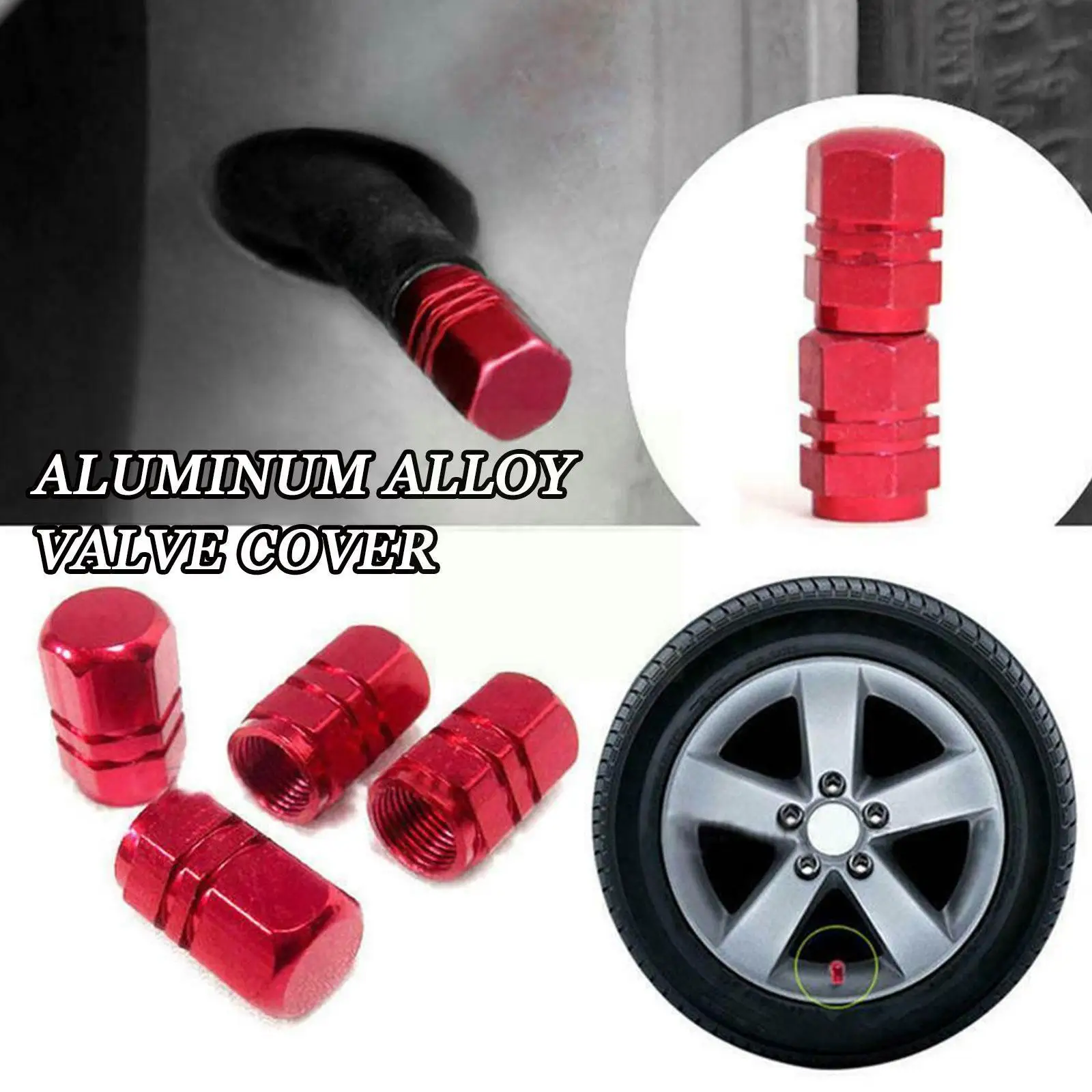 

4pcs Hexagon Valve Stem Protector Caps Custom Tire Caps Decoration H6D2
