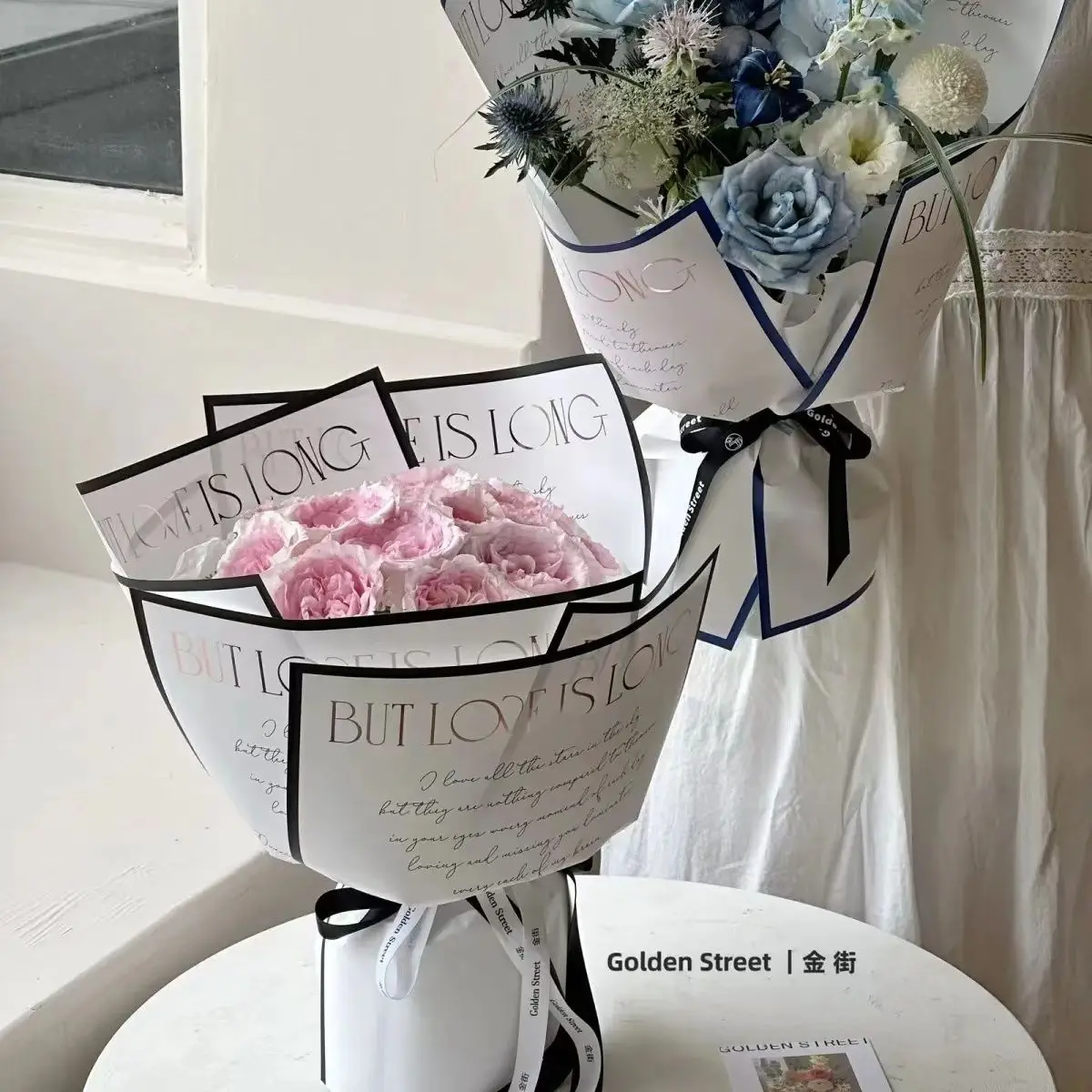 Бумага для упаковки цветов ко Дню святого Валентина, минималистичная, с золотой фольгой, водонепроницаемая, с бусинами, 30x45 см, 10 шт. (art.: 3920dbdb7be5e) - 3920dbdb7be5e
