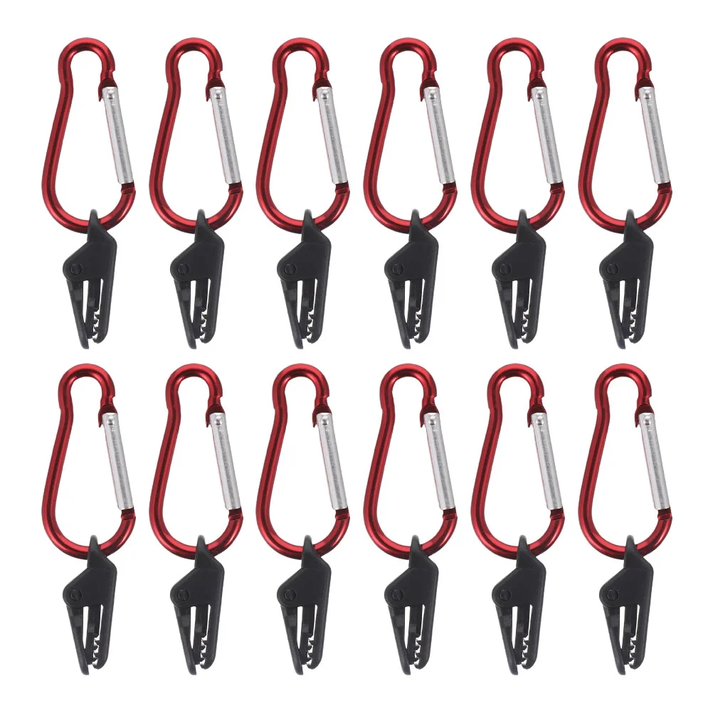 

12 Sets Awning Clips Tent Lock Grip Outdoor Teepee Secure Clamp Tarp Clamps Securing Clip Windproof Tent Tighten Clips