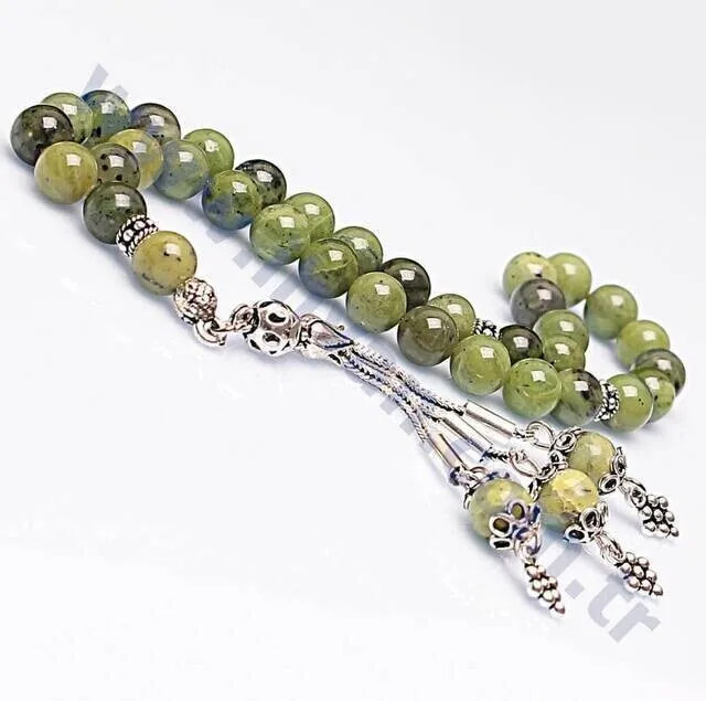 IQRAH Jade Stone Rosary (925 STERLING SILVER)
