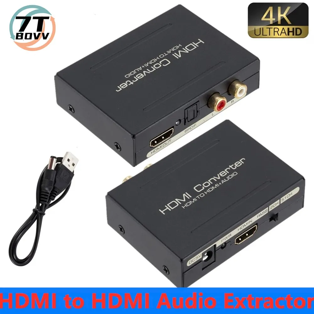 

Audio Extractor Converter To HDMI-compatible SPDIF Optical RCA Adapter Support 5.1CH Format Output HDMI Audio Splitter
