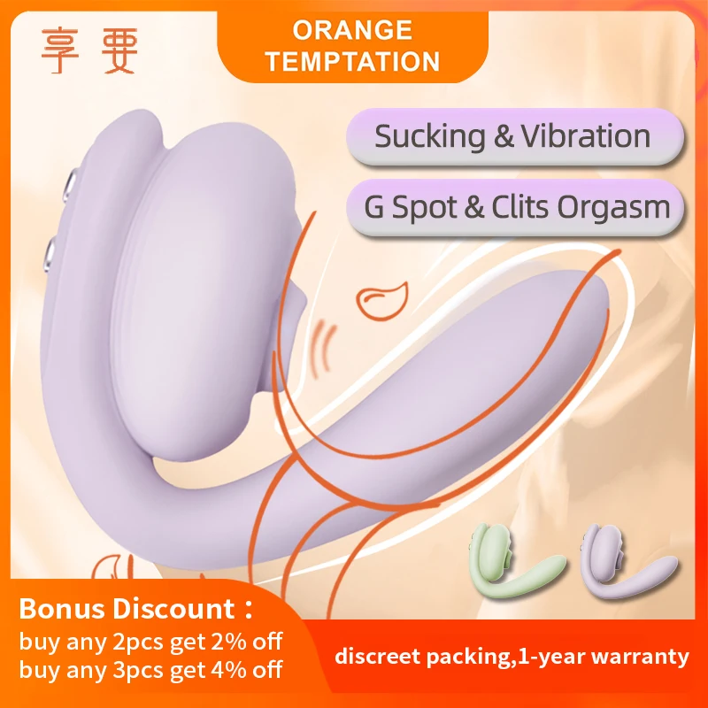 Bendable Sucking Vibrators Double Head Clitoris G-spot Vulva Stimulator Vagina Massager Sex Toys for Women With Suction & Dildos